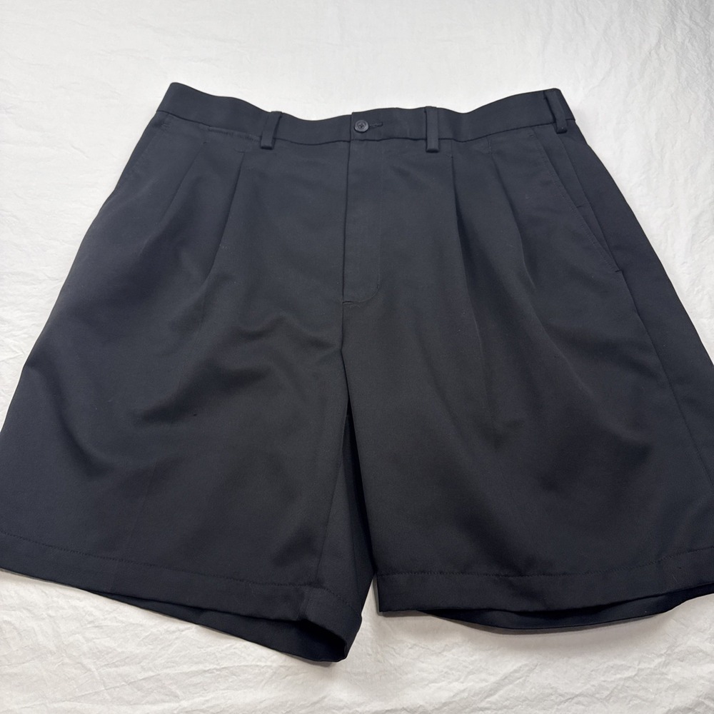 PGA Tour Mens 38 Flat Front Golf Shorts PERFORMANCE Black Outdoor Athletic